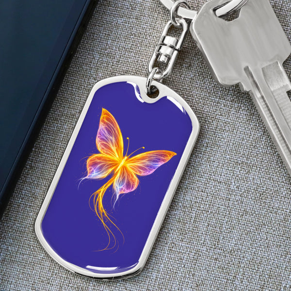 Because of YOU — Dog Tag Keychain