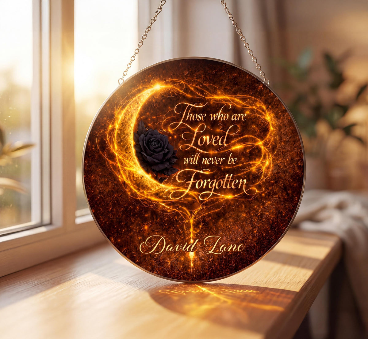 Rose Stained Glass Sun Catcher
