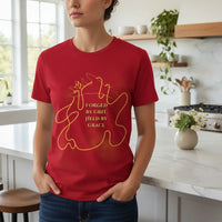 Threads Hands T-Shirt — Choose Your Words | Gold Line-Art Resilience & Meaning Tee