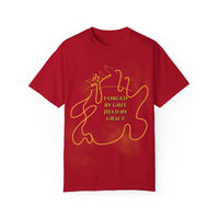 Threads Hands T-Shirt — Choose Your Words | Gold Line-Art Resilience & Meaning Tee