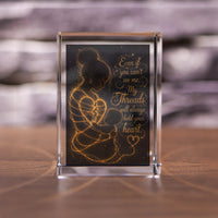 Even If You Can't See Me — Memorial Crystal | 3D Laser-Engraved Keepsake with Optional LED Base